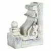 1-Piece White Distressed Scroll Bookend, 7" -Cosplay Shop 1 piece white distressed scroll bookend 7
