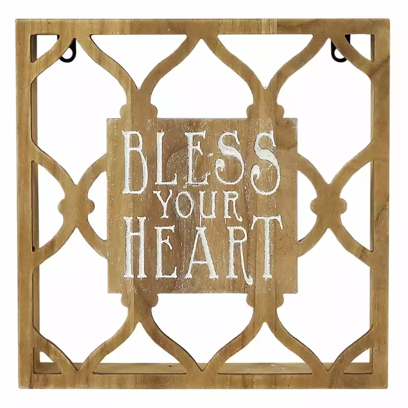 11X11 Bless Your Heart Wood Sign 3 11X11 Bless Your Heart Wood Sign