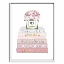 12X16 Framed Glam Books Canvas Wall Art