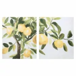 2-Piece Lemon Tree Canvas Wall Art Set, 14x11