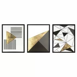 3-Piece Framed Abstract Canvas Wall Art, 16x20