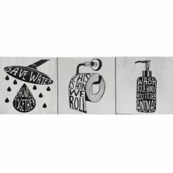 3-Piece Snarky Bath Trio With Foil Canvas Art Set, 6"