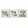3-Piece Wash, Fluff & Clean Canvas Wall Art, 6"