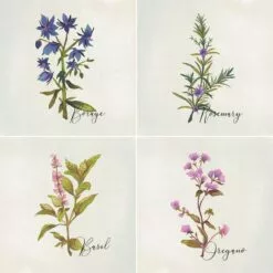 4-Piece Floral Canvas Wall Art Set, 10"