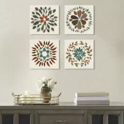 4-Piece Wreath Canvas Wall Art Set, 10" -Cosplay Shop 4 piece wreath canvas wall art set 10 7