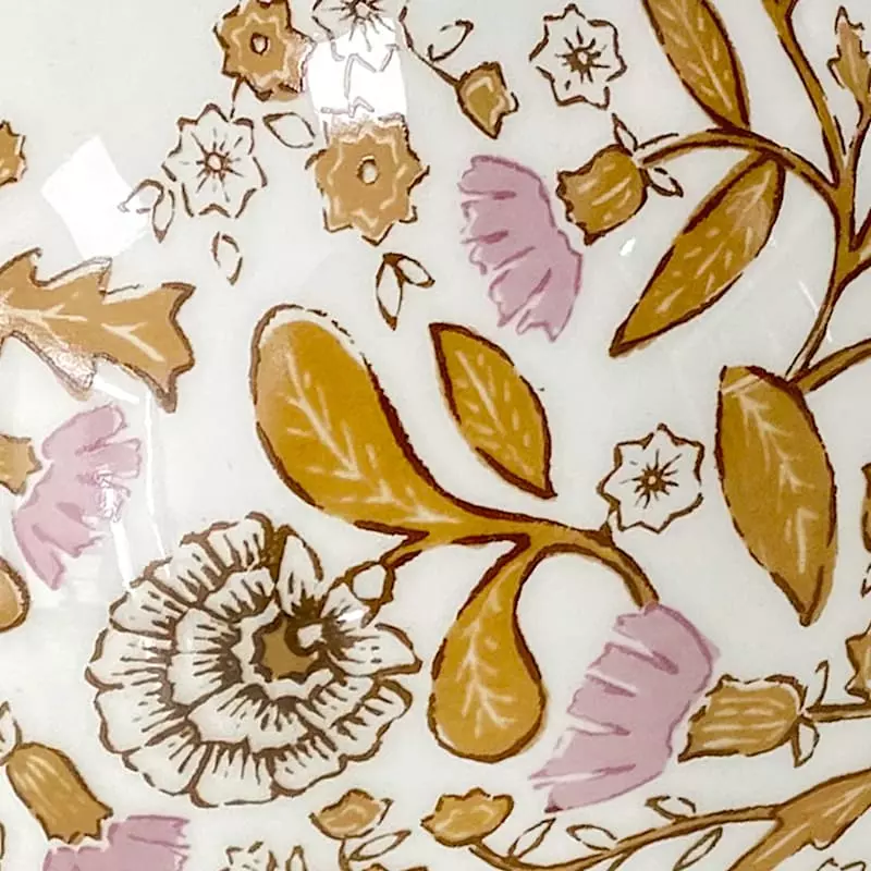 5.75IN PNK FLORAL WHITE VASE 4 5.75IN PNK FLORAL WHITE VASE - Image 2