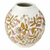 5.75IN PNK FLORAL WHITE VASE