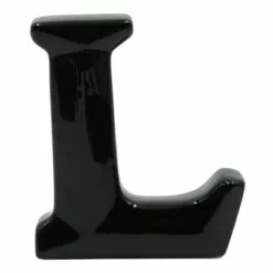 6" Black Ceramic Letter, L
