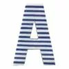 6IN BLUE STRIPE WOOD LETTER A -Cosplay Shop 6in blue stripe wood letter a