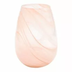 6x10 Glass Vase Pink Clouds