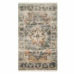 Cosplay Shop 20 (A407) Halton Distressed Look Slate Rust Accent Rug, 3x5