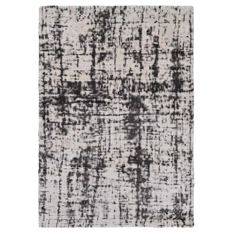 (A456) Raymond Ivory & Grey Dense Ultra Soft Area Rug, 5x8 3 (A456) Raymond Ivory & Grey Dense Ultra Soft Area Rug, 5x8