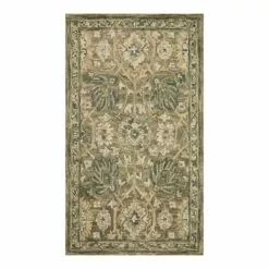 A496 Victoria Floral Sage Hooked Accent Rug 3X5