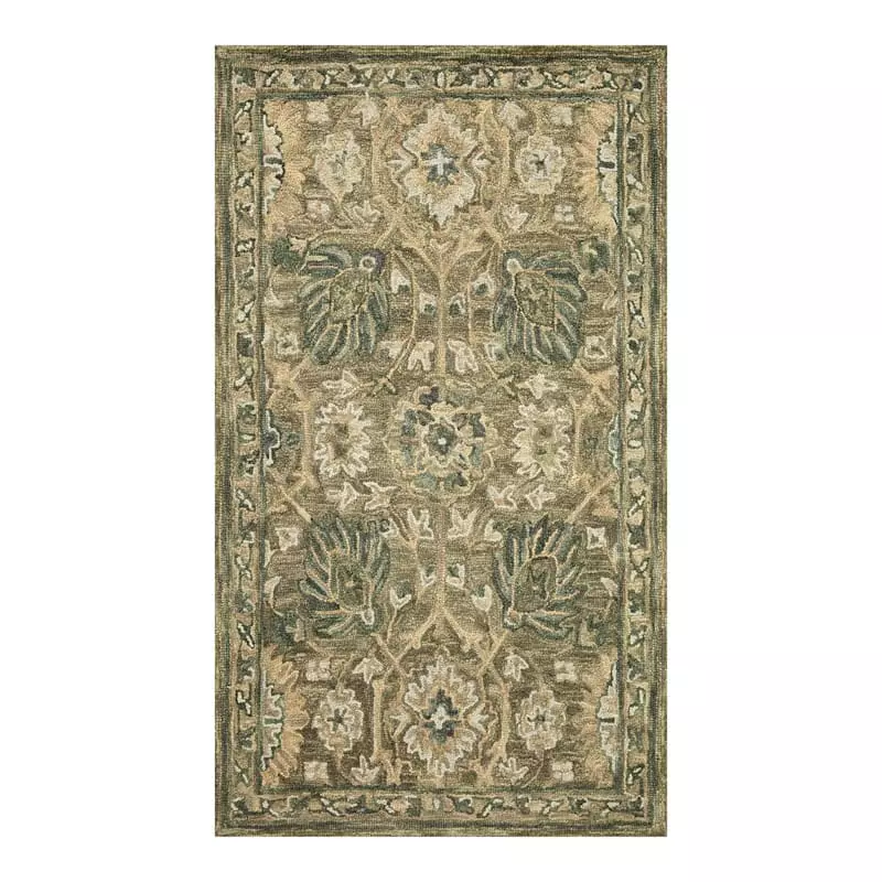 A496 Victoria Floral Sage Hooked Accent Rug 3X5 3 A496 Victoria Floral Sage Hooked Accent Rug 3X5