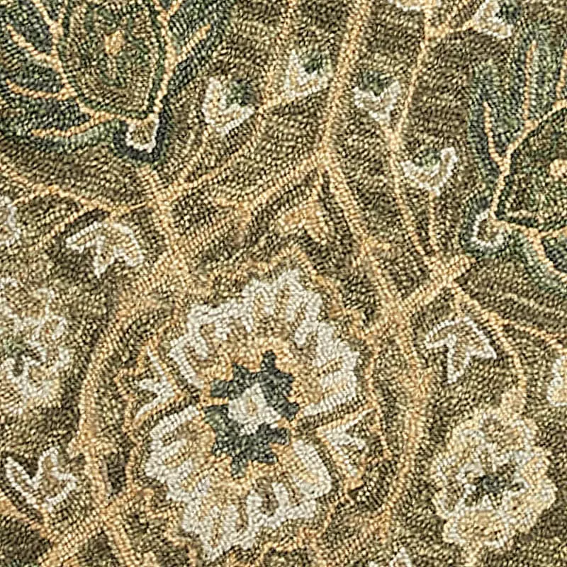 A496 Victoria Floral Sage Hooked Area Rug 5X7 5 A496 Victoria Floral Sage Hooked Area Rug 5X7 - Image 3