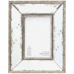Antiqued Mirror Tabletop Photo Frame, 4x6
