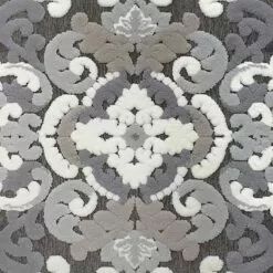 Arrington Grey & White Medallion High-Low Accent Rug, 2x4 5 Arrington Grey & White Medallion High-Low Accent Rug, 2x4 -Cosplay Shop arrington grey white medallion high low accent rug 2x4 2