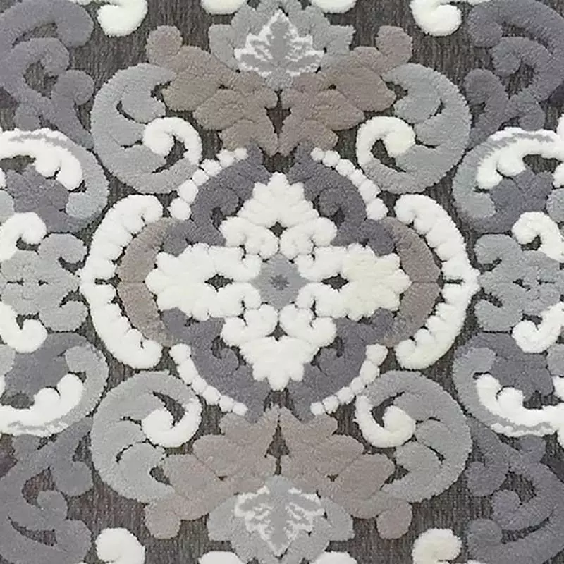 Arrington Grey & White Medallion High-Low Accent Rug, 2x4 4 Arrington Grey & White Medallion High-Low Accent Rug, 2x4 - Image 2