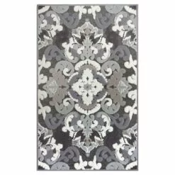 Arrington Grey & White Medallion High-Low Accent Rug, 3x5