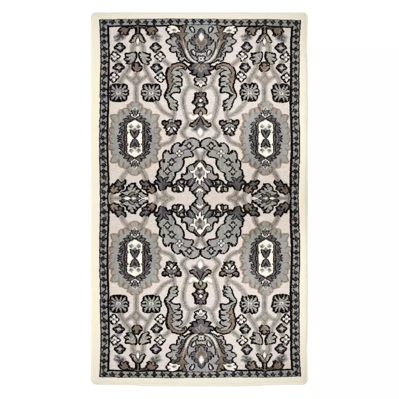 Arrington Ivory & Grey Medallion Accent Rug, 26x45 3 Arrington Ivory & Grey Medallion Accent Rug, 26x45