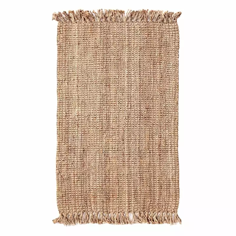 (B485) Honeybloom Jute Boucle Fringe Area Rug, 5x7 3 (B485) Honeybloom Jute Boucle Fringe Area Rug, 5x7