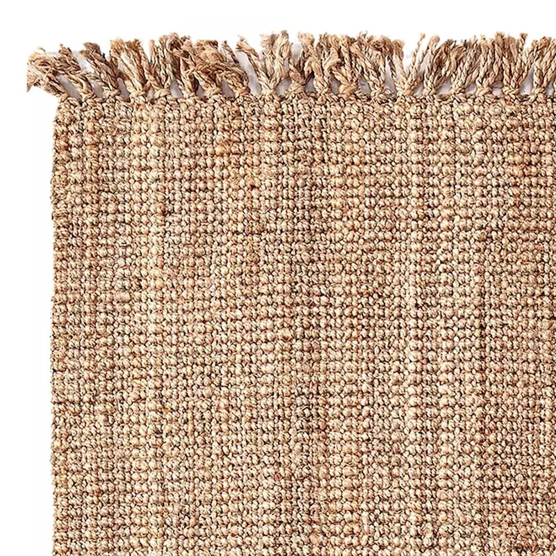 (B485) Honeybloom Jute Boucle Fringe Area Rug, 5x7 4 (B485) Honeybloom Jute Boucle Fringe Area Rug, 5x7 - Image 2