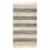 (B497) Honeybloom Hazel Natural & Navy Striped Hand Woven Jute Accent Rug, 3x5