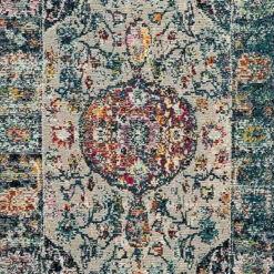 (B518) Luna Medallion Multicolor Fringe Accent Rug, 3x5 -Cosplay Shop b518 luna medallion multicolor fringe accent rug 3x5 2