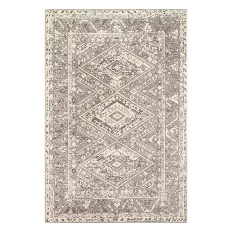 (B640) Greta Taupe Diamond Design Area Rug, 5x7 3 (B640) Greta Taupe Diamond Design Area Rug, 5x7