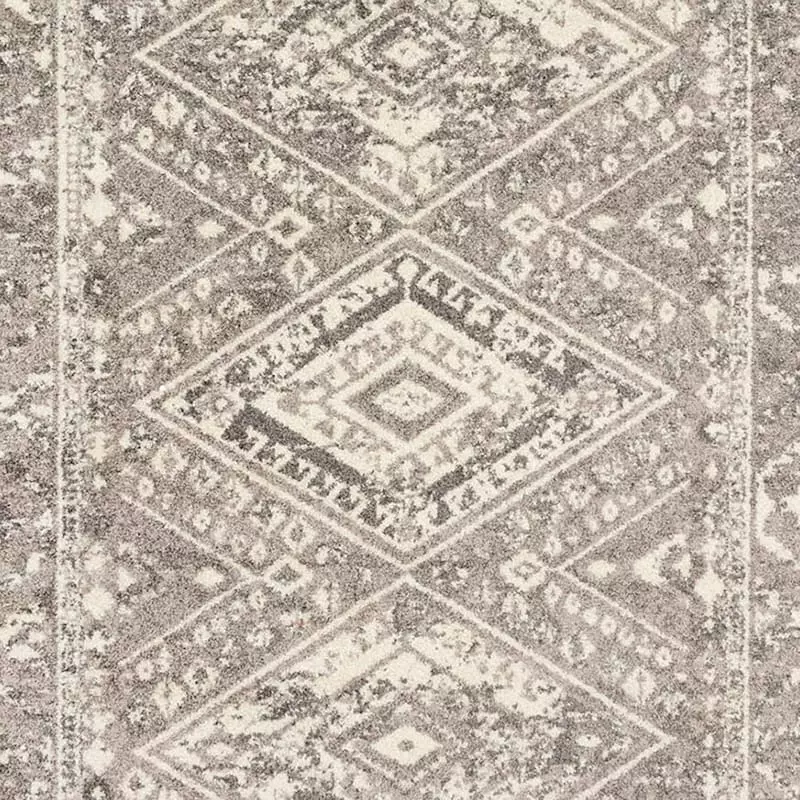 (B640) Greta Taupe Diamond Design Area Rug, 5x7 4 (B640) Greta Taupe Diamond Design Area Rug, 5x7 - Image 2