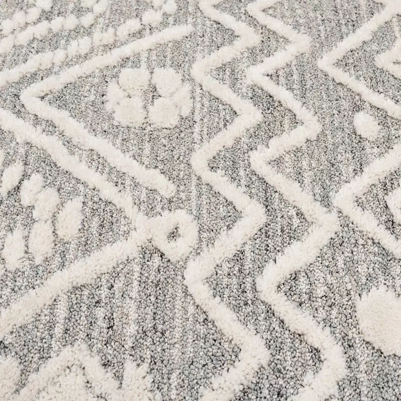 (B684) Found & Fable Grey House Tribal Woven Area Rug, 8x10 7 (B684) Found & Fable Grey House Tribal Woven Area Rug, 8x10 - Image 5