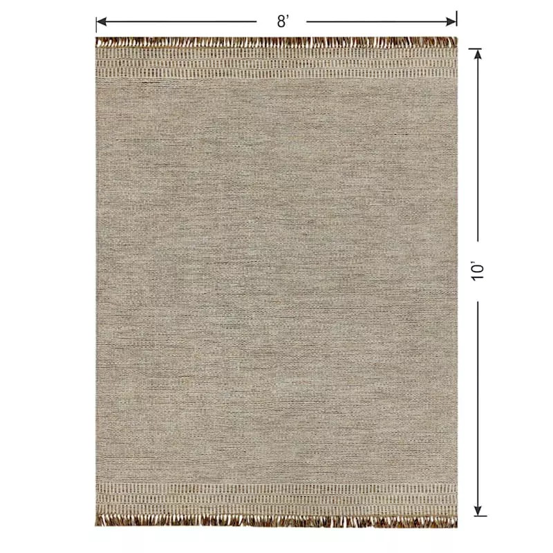(B685) Tracey Boyd Natural Dunne Fringe Area Rug, 8x10 6 (B685) Tracey Boyd Natural Dunne Fringe Area Rug, 8x10 - Image 4