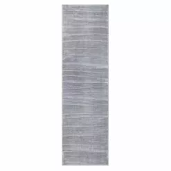 (B695) Laila Ali Verona Grey Woven Runner, 2x6