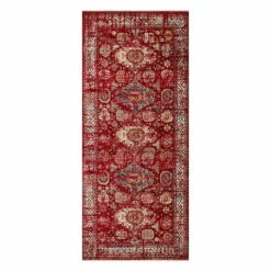 (B708) Emery Red Medallion Runner, 2x7
