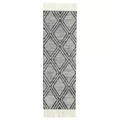 (B709) Found & Fable Goa Black Diamond Design Runner, 2x6