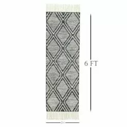 (B709) Found & Fable Goa Black Diamond Design Runner, 2x6 -Cosplay Shop b709 found fable goa black diamond design runner 2x6 4