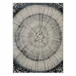 (B756) Ochoco Grey Woodgrain Area Rug, 5x7