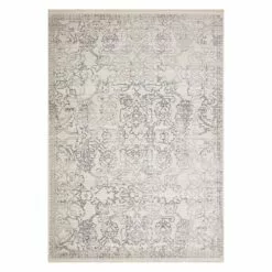 (B762) Cypress Ivory Floral Area Rug, 5x7