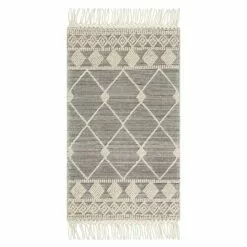 (B777) Reese Black & White Diamond Design Accent Rug, 3x5