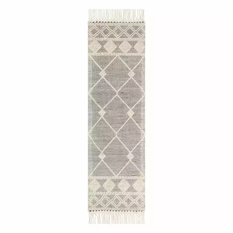 (B777) Reese Black & White Diamond Design Runner, 2x7 3 (B777) Reese Black & White Diamond Design Runner, 2x7