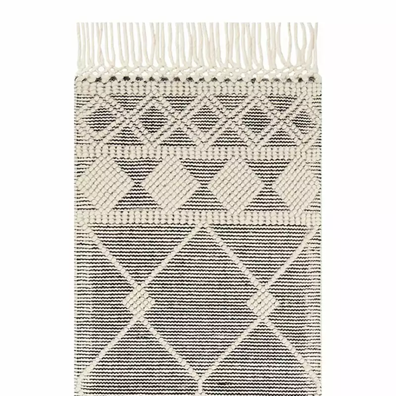 (B777) Reese Black & White Diamond Design Runner, 2x7 4 (B777) Reese Black & White Diamond Design Runner, 2x7 - Image 2