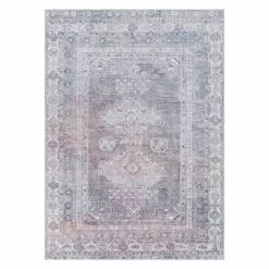 (B786) Honeybloom Colin Multicolor Medallion Washable Area Rug, 5x7