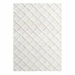 (B813) Ivory Diamond Tufted Area Rug, 5x7