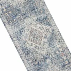 (B822) Whittington Blue Floral Medallion Runner, 2x7 -Cosplay Shop b822 whittington blue floral medallion runner 2x7 4