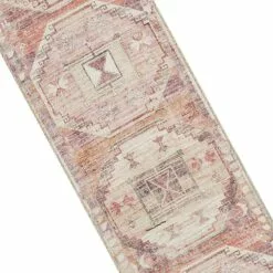 (B826) Red & Pink Tribal Patterned Washable Runner, 2x7 -Cosplay Shop b826 red pink tribal patterned washable runner 2x7 4