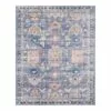 (B828) Blue Floral Medallion Washable Area Rug, 8x10 -Cosplay Shop b828 blue floral medallion washable area rug 8x10 1