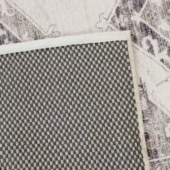 (B829) Grey & White Floral Washable Area Rug, 5x7 13 (B829) Grey & White Floral Washable Area Rug, 5x7 -Cosplay Shop b829 grey white floral washable area rug 5x7 5