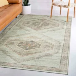 (B830) Pink Multicolor Tribal Washable Area Rug, 8x10 -Cosplay Shop b830 pink multicolor tribal washable area rug 8x10 7