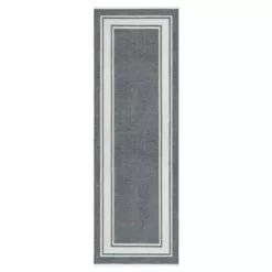 (B841) Providence Noa Grey Border Runner, 2x6