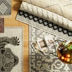 (B862) Found & Fable Lyna Grey & White Patterned Washable Area Rug, 8x10 -Cosplay Shop b862 found fable lyna grey white patterned washable area rug 8x10 3